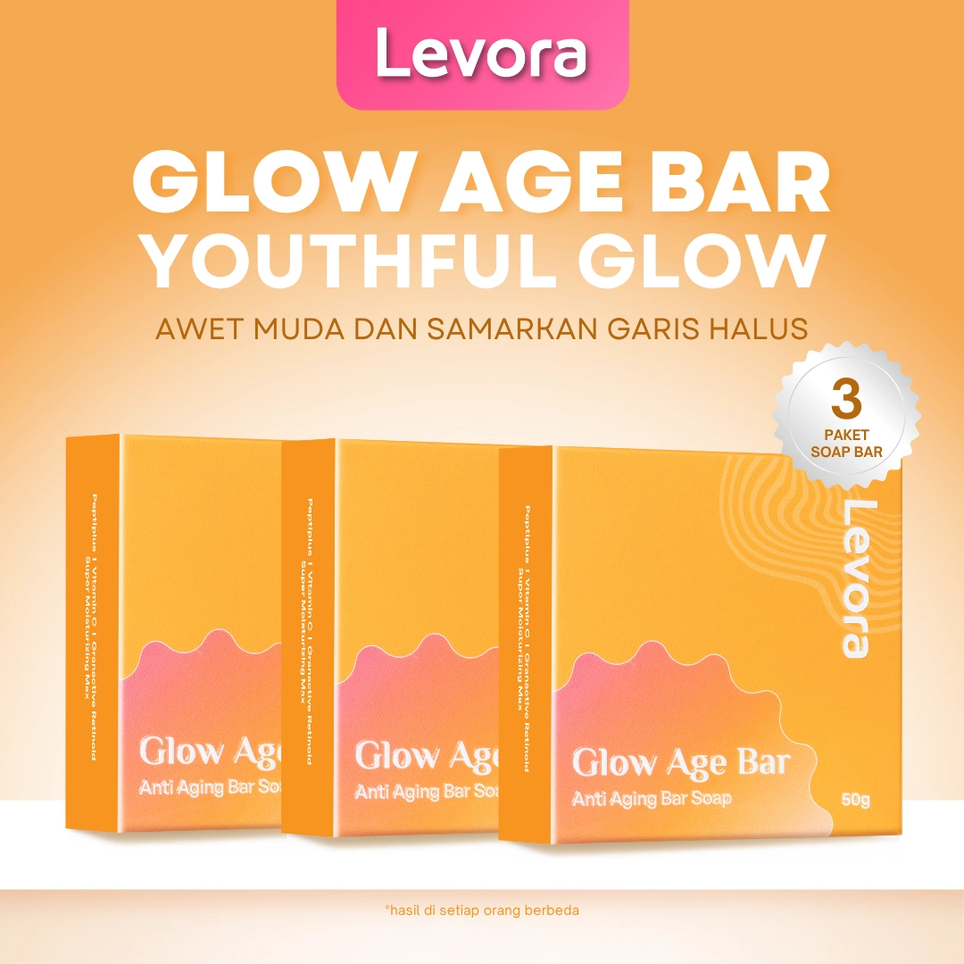 Sabun Batang Pengencang & Mencerahkan Kulit Wajah –Awet Mudah & Samarkan Garis Halus – Glow Age Bar Youthful Glow – Anti Anging - Original BPOM