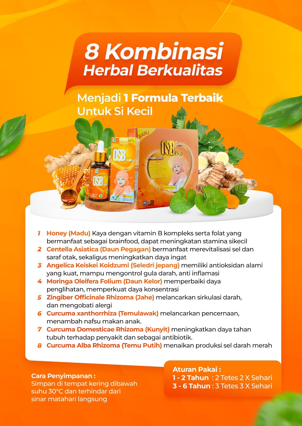 Vitamin Otak Anak - OSB Kids Omar Smart Brain – Bentuk Cair - Vitamin & Nutrisi Otak Anak - Original BPOM - Gambar 2