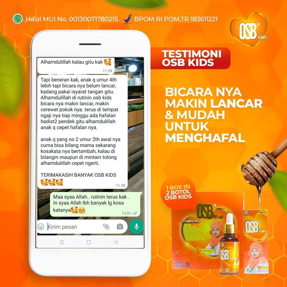 Vitamin Otak Anak - OSB Kids Omar Smart Brain – Bentuk Cair - Vitamin & Nutrisi Otak Anak - Original BPOM - Gambar 3
