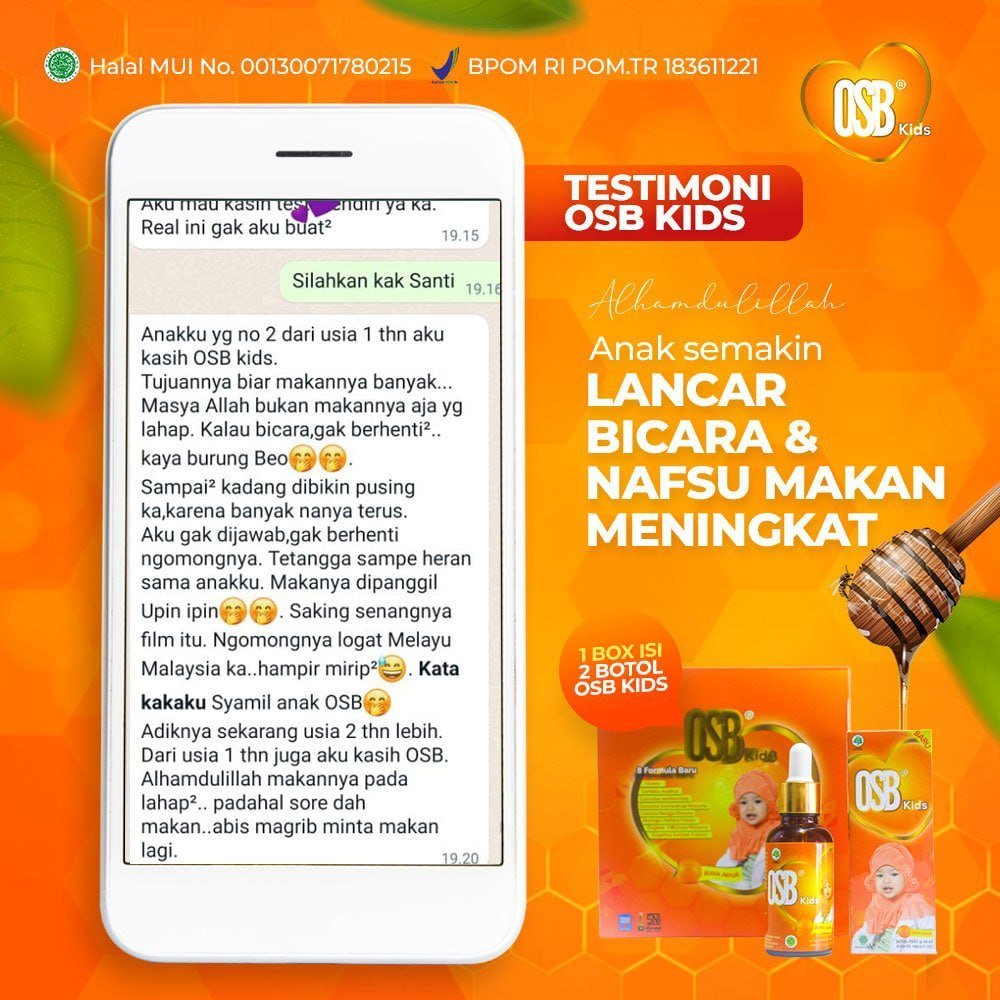 Vitamin Otak Anak - OSB Kids Omar Smart Brain – Bentuk Cair - Vitamin & Nutrisi Otak Anak - Original BPOM - Gambar 4